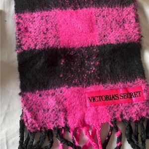 Victoria's Secret Vibrant Pink and Black Scarf